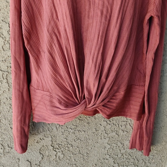 Umgee front knot slit sleeved Kendall sweater top - Picture 3 of 8